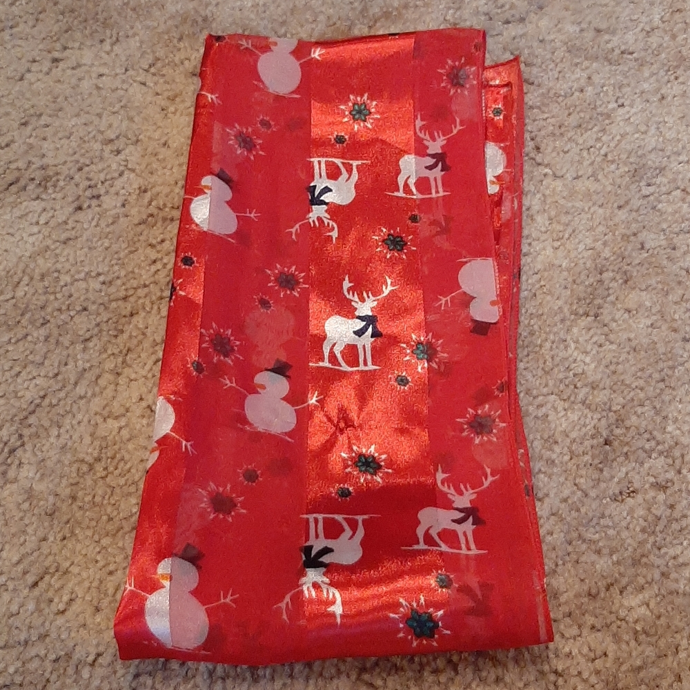 Snowman and reindeer Christmas scarf